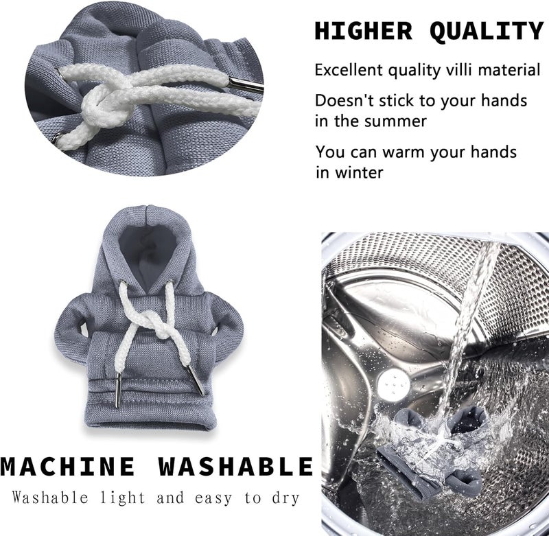 vvag Gear Shift Hoodie,Universal Shift Knob Hoodie, 4.7 Inch Car Shifter Stick Protector Decoration, Funny Hoodie Car Gear Shift Cover, Auto Interior Accessories Shifter Hoodie (Grey) - Image 5
